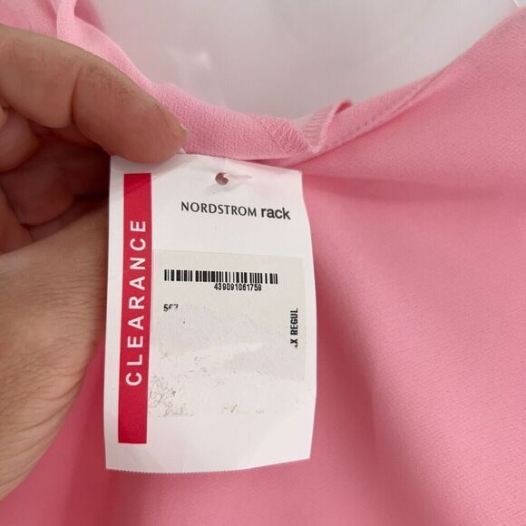 Leith Peplum Top Women's Size XXS Pink Sleeveless V-Neck Stretchy *Flaws - Picture 12 of 14